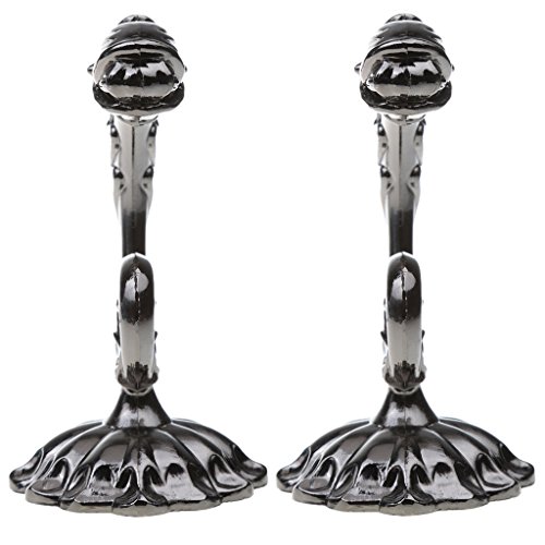 MagiDeal Vintage Blumen Design , Retro Raffhalter Raffbügel für Vorhänge Gardine Wohnzimmer Deko – Schwarz - 5