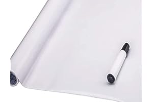 JOLIHOME Samoprzylepna tablica do pisania kredą, naklejka ścienna, wodoodporna, rolka papieru kontaktowego, zdejmowana naklejka, biały papier kredowy do domu, biura, szkoły, restauracji, menu, 44 x