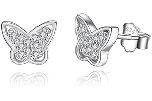 Gold Gala Pendientes pequeños de Plata de ley 925 para Mujeres y Niña