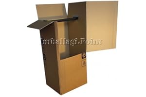 IMBALLAGGI POINT IMBALLAGGI.POINT 1 pezzo SCATOLE ARMADIO per ABITI TRASLOCHI 50X50X120cm DOPPIA ONDA CON ASTA TRASPORTO (50x50x120) CAPI APPESI VESTITI