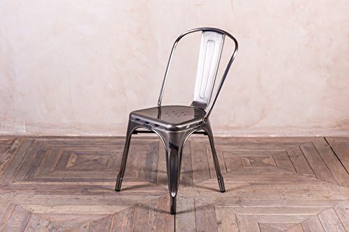 TOLIX STYLE STACKING CHAIR IN GUNMETAL