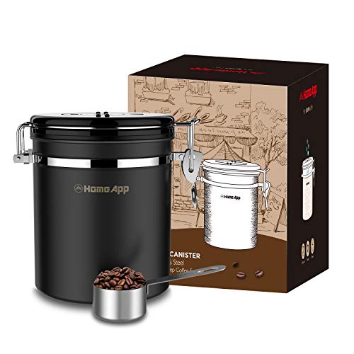 Airtight-Coffee-Canister-HomeApp-Coffee-Container-Universal-Stainless-Steel-Coffee-Cans-with-CO2-One-way-Valve-Sealed-Storage-lid-to-Store-Coffee-Beans-or-Coffee-Powder-Perfectly-with-Measure-Scoop