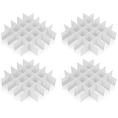 CROING - 32 pcs Blanc - DIY Organisateur de Tiroir/Grille Diviseur de tiroir/Rangement de tiroir/Separateur de Tiroir pour sous-Vêtements Chaussettes Ceinture Fournitures de Bureau