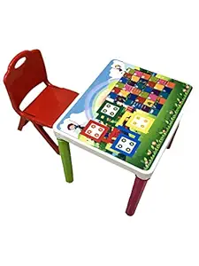 Surety for Safety Kids Plastic Study Table & Chair (Orange)