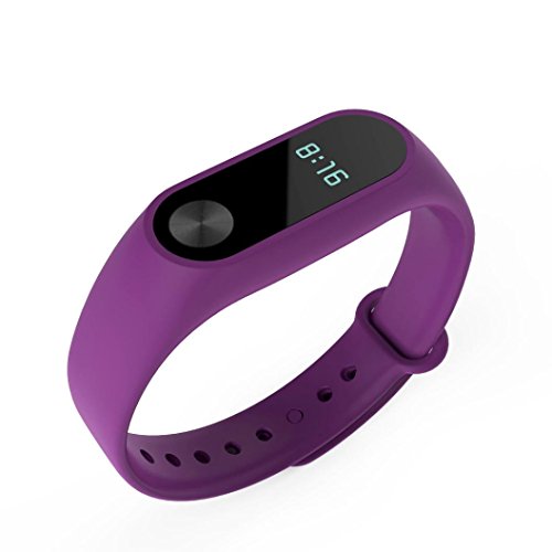Para Xiaomi Mi Banda 2, Manadlian Correa de pulsera Reemplazo Correa de banda de pulsera + Hebilla de metal (Púrpura)