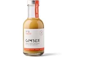 GIMBER N°2 Brut | Jus de Gingembre Bio 200ml | Nouvelle recette | Moins de sucre | Boisson bio sans alcool à base de gingembre, de yuzu & de thym citron