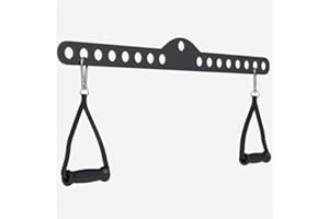 GORILLA SPORTS® Barre Tirage Lat - avec 2 Poignées, Mousqueton, Réglable, 60/75/100cm - Triceps Biceps, Machine à Câble, Traction, Musculation, Entraînement, Fitness, Gym