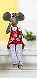 Deko Figur Kantensitzer Maus Liebesmaus Sie /Kantenhocker Mäusedame