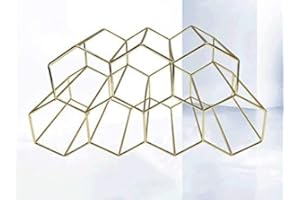 BEIHAOER Porte-bouteilles de vin autoportant - Design géométrique pour cave à vin, bar, armoire, étagère (Doré)