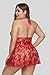 Plus Size Lingerie Red Open Back Floral Lace for Women | Red...