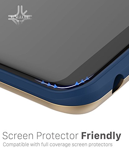 Funda Galaxy S8 Plus  Vena Carcasa  vAllure  Textura de Onda  Marco de Parachoques   CornerGuard ShockProof   Fuerte agarre  cubierta h  brida delgada para Samsung Galaxy S8   Oro   Azul Marino 