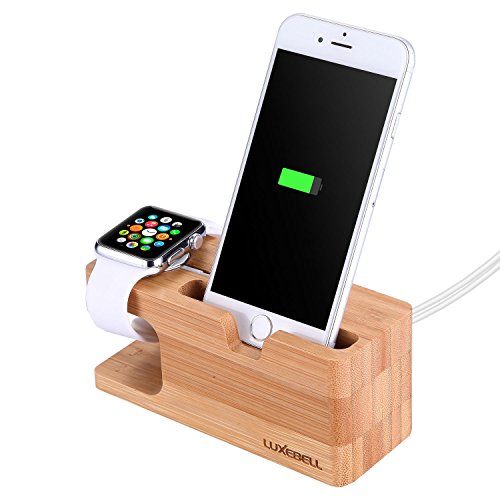 Apple Watch stand, legno di bambÃ¹ Luxebell iWatch stazione dock di ricarica della culla di supporto per Apple Watch e iPhone 6S Plus / 6S / 6 Plus / 6 / 5s / 5c / 5 / 4s / 4 e piÃ¹ smartphone