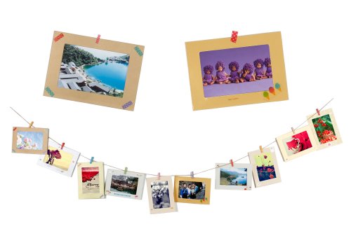 Bundle Monster Do-It-Yourself-Bilderrahmen, Pappbilderrahmen mit Mini-Wäscheklammern an Schnur aufgehängt, geeignet für 10 x 15 cm Fotos - 3