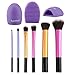 Huewind 6pcs Synthetic Kabuki Makeup Brush Set Cosmetics Foundation Blending Blush Eyeliner Face Powder Brush Makeup Brush Kit...