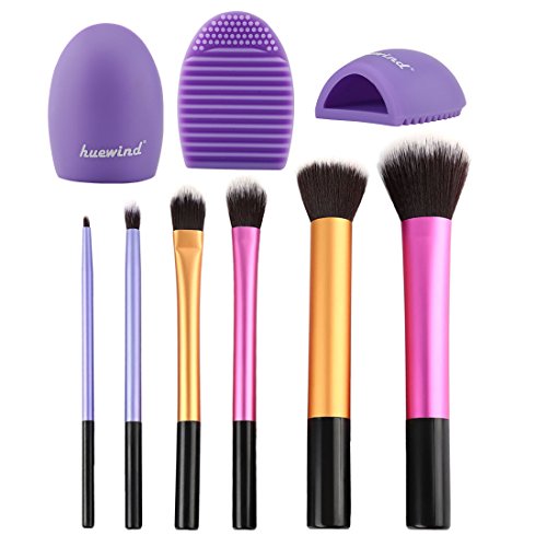 Huewind 6pcs Synthetic Kabuki Makeup Brush Set Cosmetics Foundation Blending Blush Eyeliner Face Powder Brush Makeup Brush Kit...