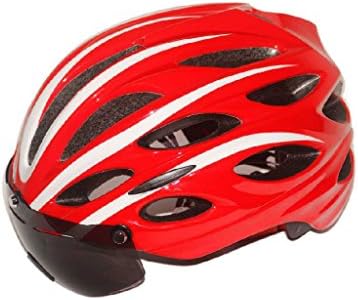 Matry-048 Removable Goggles Helmet-Premium Quality Airflow Bike Helmet For Road &amp; Mountain Biking - Safety Certified Bicycle Helmets For Adult Men &amp; Women, Teen Boys &amp; Girls Integrally Molded EPS Removable hat Bike Helmet ( Color : Red )