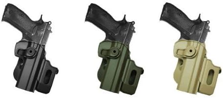 Polymer Retention Roto Holster CZ 75 SP-01 Shadow + Detachable Mag Pouch OD Green by IMI RSR Defence
