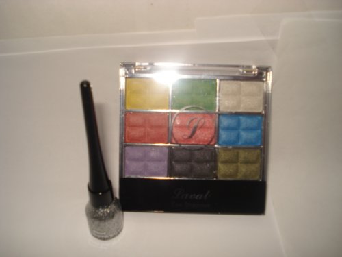 Laval Eyeshadow Palette - Mixed Collection + free laval glitter eyeliner - silver