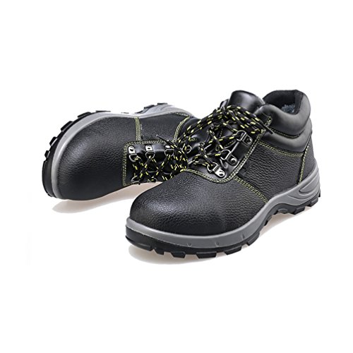 NiSeng Herren Kunstleder Rutschfeste Arbeitsschuhe für Winter Gemütlich Footwear Bikerstiefel - 5
