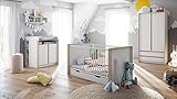 Babyzimmer Kinderzimmer Komplettset Nandini Set 1 in Weiß matt mit Blenden in Eiche sägerau - 2