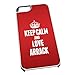 Produktbild Weiß Cover für iPhone 5/5S 0778 rot Keep Calm und Love Arrak