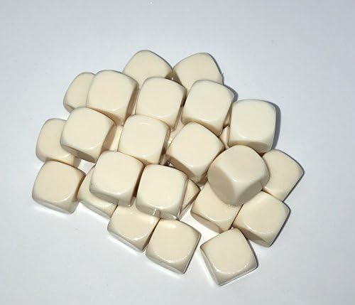Blank Dice pack of 30 Re-writeable Ivory