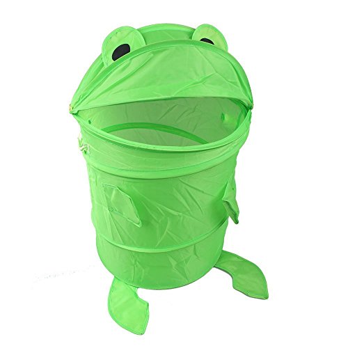 Waeschekorb - TOOGOO(R) Frosch Design Faltbar Waeschekorb Waeschesammler Waeschebox Hellgruen