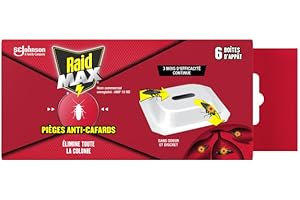Raid Max Piège Anti-Cafards - 3 Mois d'Efficacité - 6 Boîtes d'Appât