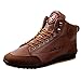 Produktbild Yogogo Herren Schuhe Rutschfeste Britische Vintage Leder Hoch Martin Stiefel Arbeits Stiefel Laufschuhe Wasserdicht Warm Winterschuhe Stiefelette Boots Arbeitsschuhe Schwarz Weiß Gym Running Fitness