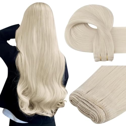 Easyouth Tessitura Capelli Veri Extension Matassa Double Weft Remy Human Hair Biondi Weaving Hair Remy Human Hair Smooth 35 cm #1000 70g