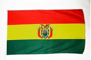 BANDERA de BOLIVIA 90x60cm - BANDERA BOLIVIANA 60 x 90 cm poliéster ligero - AZ FLAG