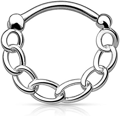 Nose Piercing, nose Septum Clicker Nose Ring Folding Chains Chain silver