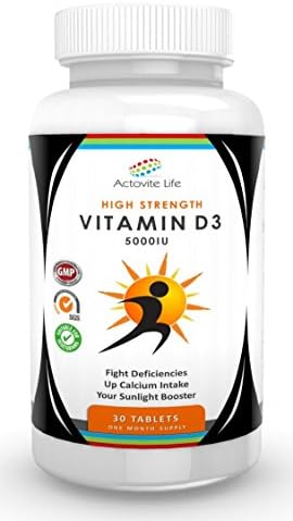 Actovite Life's Vitamin D3 - All Natural Herbal Ingredients - One month supply - UK Manufactured - 100% MONEY BACK GUARANTEE Satisfaction - One Month Supply