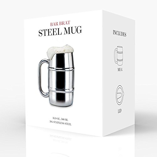 Yukong Edelstahl-Becher-Becher, Stainless Steel Cup Mug Edelstahlbier auf Fassbierbecher der Milch eine Tasse Kaffee Milchteebecher 17OZ (400ML-500ML), Inoor und im Freien benutzt - 7