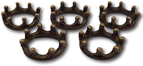 Set of 5 younger girls small princess crown rings