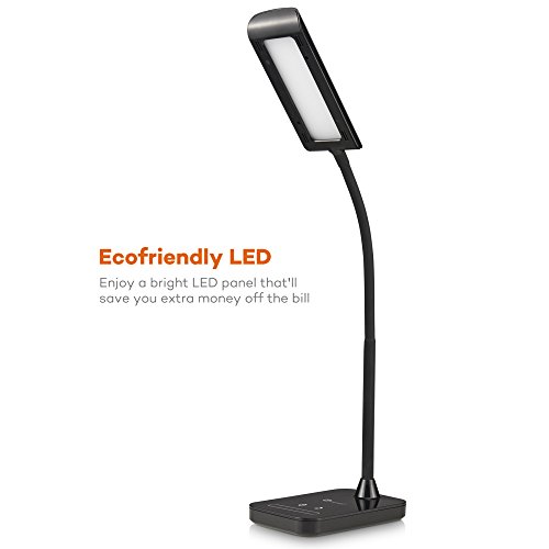 TaoTronics 7W Schreibtischlampe LED Tischlampe mit Schwanenhals 7 Helligkeitsstufen dimmbar Schwarz - 4
