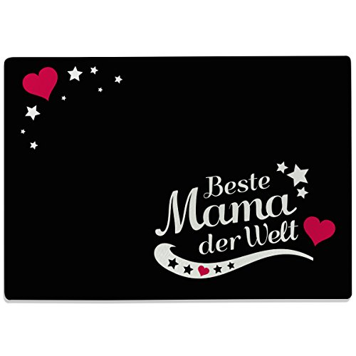 Wandkings Glasschneidebrett mit Schriftzug „Beste Mama der Welt“ – Glasschneideplatte, Schneidebrett aus Glas, Frühstücksbrettchen - 2
