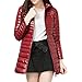 Produktbild Subfamily Daunenjacken für Damen Steppjacke Winter Outwear Leichtgewichtige Packable Daunenmantel Stehkragen Lange Jacke Die Leichte Der Frauen Kann Stehkragenjacke Aufnehmen (Watermelon Rot, 4XL)