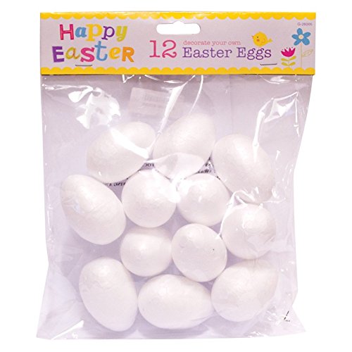 55mm Polystyrene Decorate Easter Eggs Kit Arts Crafts Egg Hunt Bonnet Paint Prop.