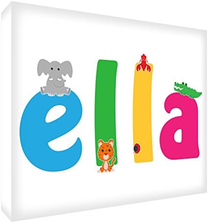 Feel Good Art Diamond Polished Baby Keepsake/Token, Cute Illustrations and Personalised with Girl's Name (10.5 x 15 x 2 cm, Medium, Ella)
