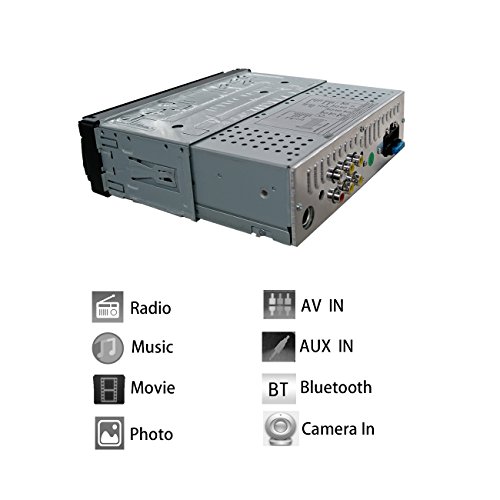 Ezonetronics Indash Autoradio 7 pulgadas deslizamiento hacia abajo 1DIN desplegable pantalla coche estéreo FM solamente Bluetooth MP3 MP4 Player con USB / SD puerto + control remoto 9601