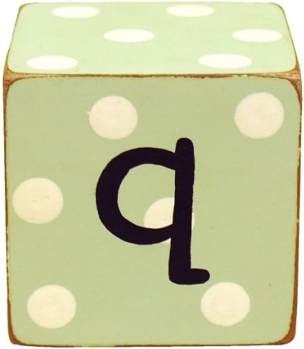 New Arrivals Letter Block Q, Green/White
