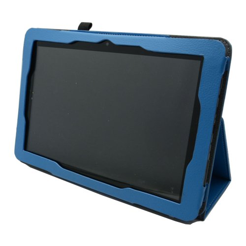 Coodio® Medion LifeTab E10312/E10311/E10310 Tablet 360 Grad Drehbar Lederhülle Tasche Cover Mit Ständer Gebaut in Handgriff – Farbe Blau - 2