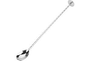 Fdit Mélange Cocktail Spoon Boisson Café Mélanger Coucher Outil en Acier Inoxydable avec Longue Poignée pour Bar Café Twisted Bar Cuillère (#7)