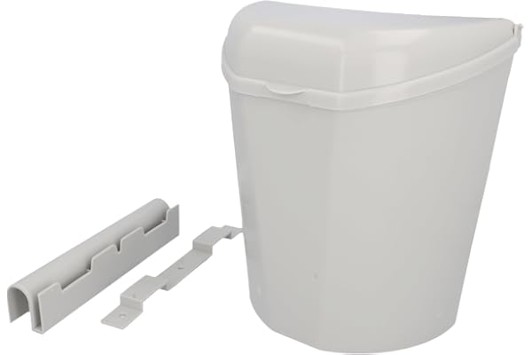 cartrend Caravan papperskorg med lock och hållare, 6 liter, camping, campingtillbehör, husvagn, husbil, husvagnstillbehör