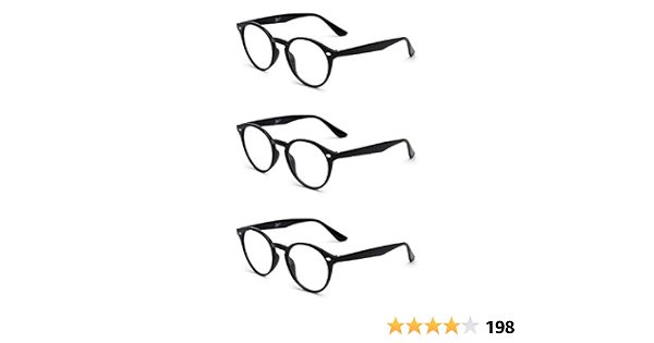 JM Occhiali da Lettura Rotondi Set di 3 Occhiali Vista Lettori di Uomo  Donna +1.75 Nero : Amazon.it: Abbigliamento