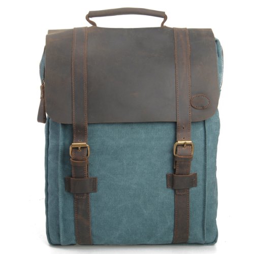 Vintage Rucksack,Estarer Canvas Leder Daypack/Laptoprucksack 15 Zoll Blau