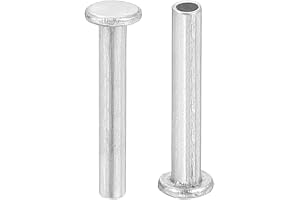 QUARKZMAN 50 st halvtubulära nitar, 2 mm x 12 mm halvrörnitar runt platt huvud i aluminium nitar med metallstift för industri