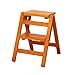 Produktbild FOLDTAC Klappbarer Trittleiter, 2-stufiger Holzleiterhocker Rutschfestes Multifunktionsschlafzimmer Wohnzimmer 38 x 46 x 50 cm