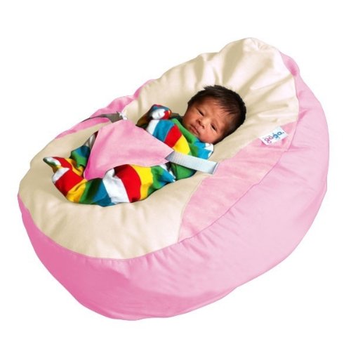 Gaga Pre-Filled Pastel Pink Baby Bean Bag With Harness